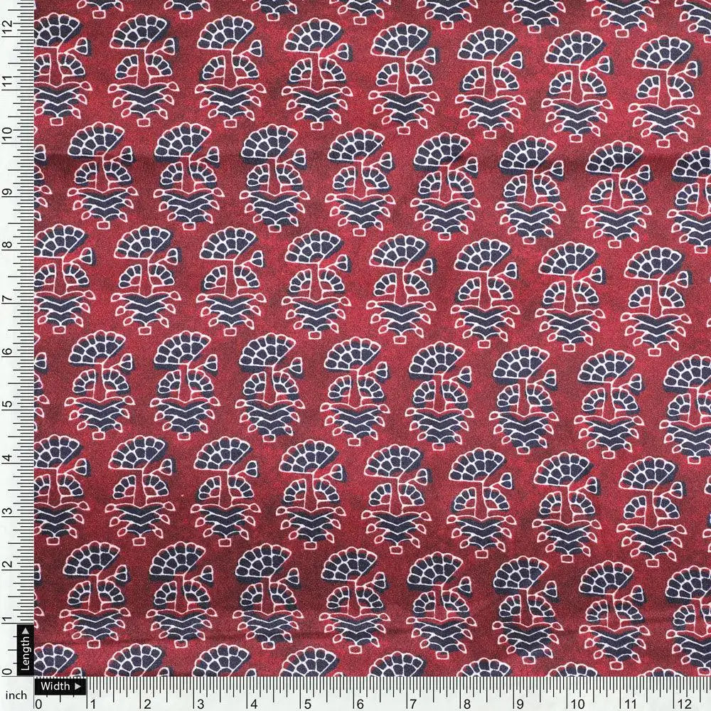Decorative Flower Tree Redish Digital Printed Fabric - Crepe – cr 0 ma0182 110 decorative flower tree redish digital printed fabric crepe 4