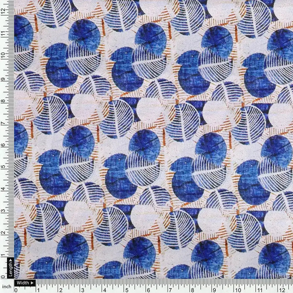 Stylized Round Leaf Digital Printed Fabric - Crepe – cr 0 ma01977 110 stylized round leaf digital printed fabric crepe 4