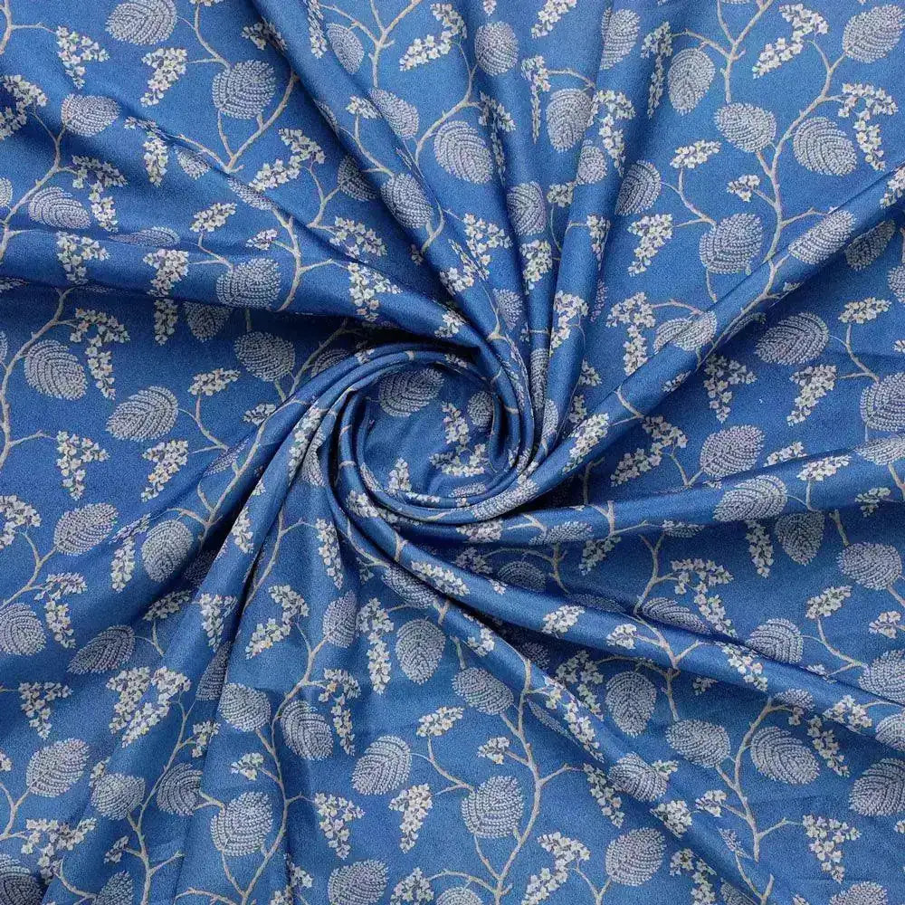 White Jasud Flower With Stalk Digital Printed Fabric - Crepe – cr 0 ma02863p3 110 white jasud flower with stalk digital printed fabric crepe 3