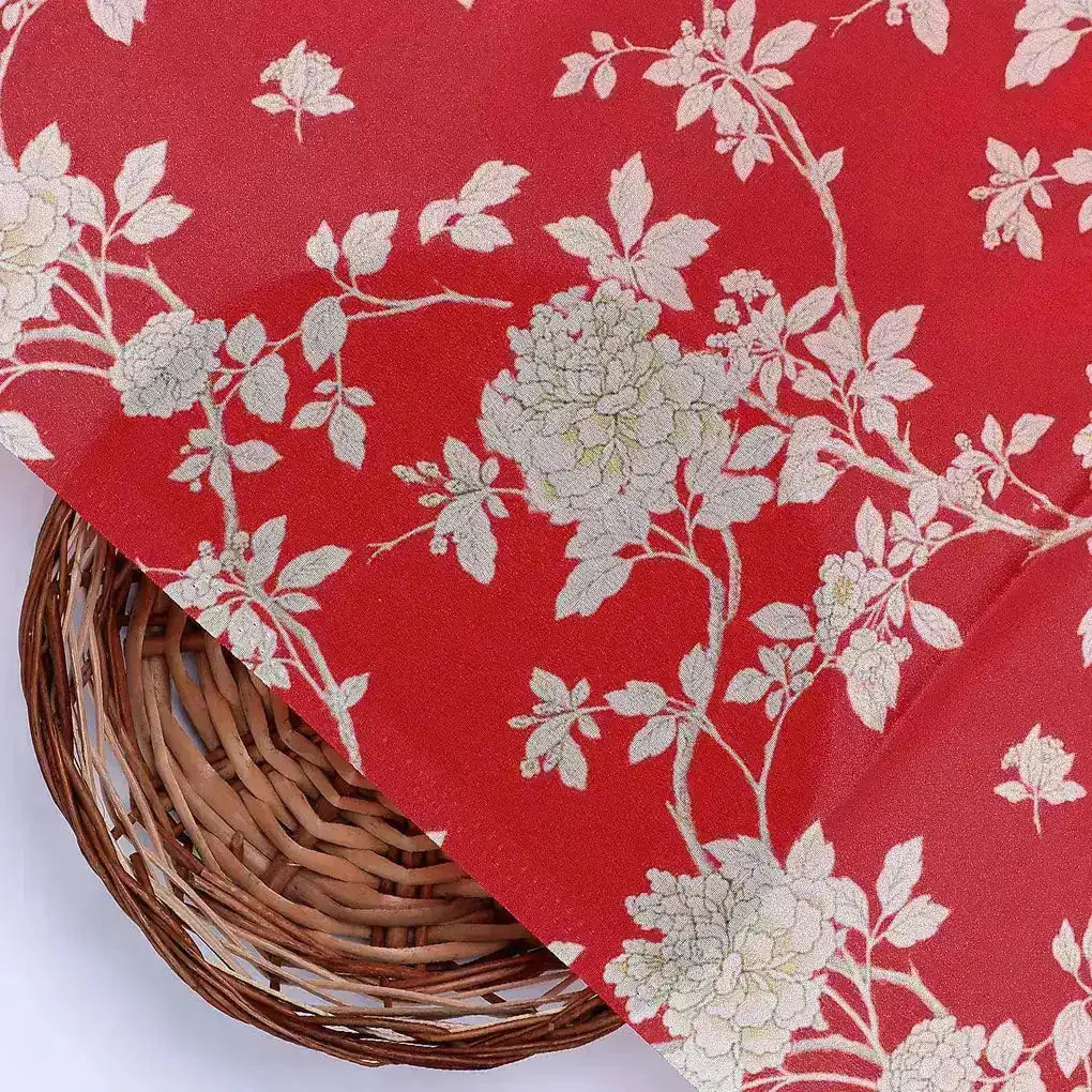Flower Bunch On Dreamy Orange Digital Printed Fabric  - Crepe – cr 0 ma03131p3 110 flower bunch on dreamy orange digital printed fabric crepe 2