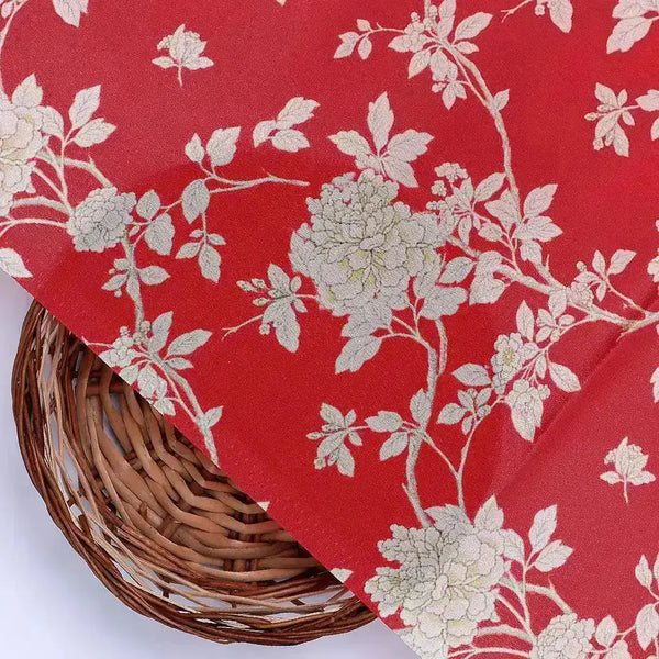 Flower Bunch On Dreamy Orange Digital Printed Fabric  - Crepe – cr 0 ma03131p3 110 flower bunch on dreamy orange digital printed fabric crepe 2 - alternate view