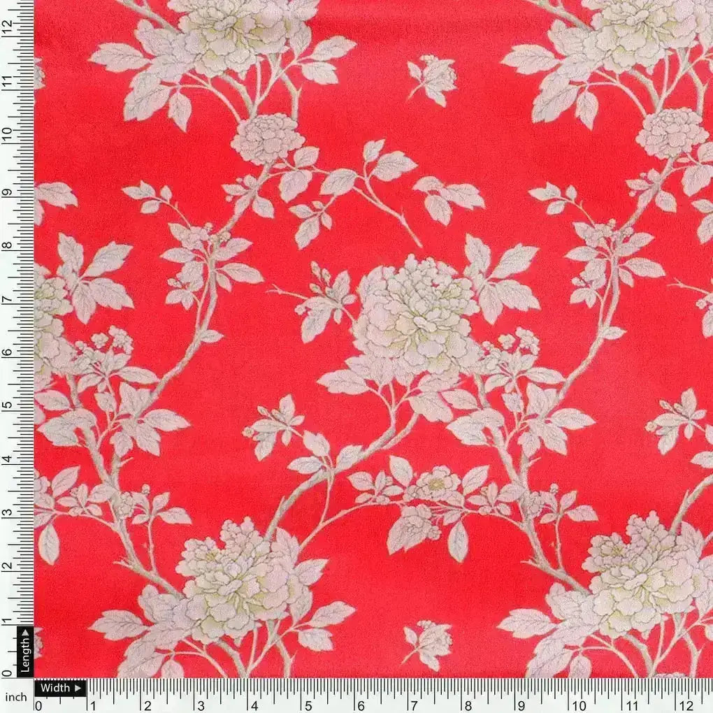 Flower Bunch On Dreamy Orange Digital Printed Fabric  - Crepe – cr 0 ma03131p3 110 flower bunch on dreamy orange digital printed fabric crepe 4