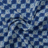 Flower Leaves With Blue Harlequin Digital Printed Fabric - Crepe – cr 0 ma0559 110 flower leaves with blue harlequin digital printed fabric crepe 1