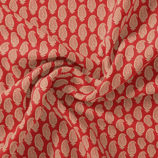 New Seamless Paisley Valiant Poppy Colour Digital Printed Fabric - Silk Crepe – cr 0 ma0568 110 new seamless paisley valiant poppy colour digital printed fabric silk crepe 1