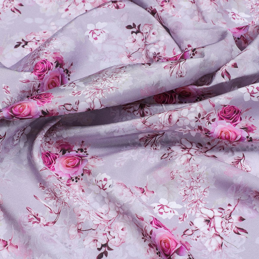 Tiny Roses Of Seamless Pattern Digital Printed Fabric - Silk Crepe - FAB VOGUE Studio®