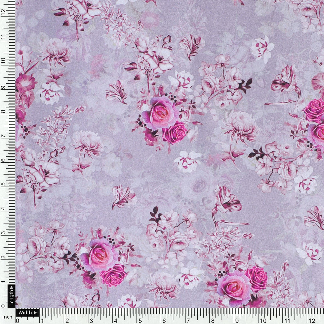 Tiny Roses Of Seamless Pattern Digital Printed Fabric - Silk Crepe - FAB VOGUE Studio®