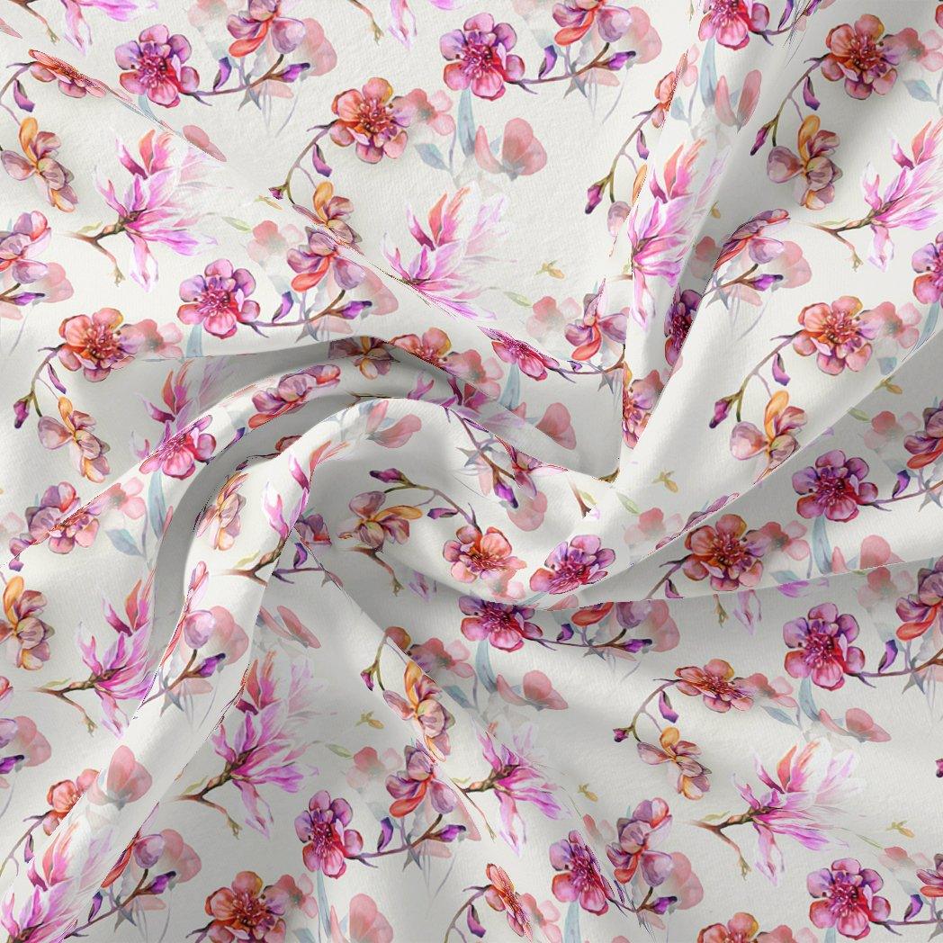 Morden Rainbow Chintz Floral Flower Digital Printed Fabric - Silk Crepe - FAB VOGUE Studio®