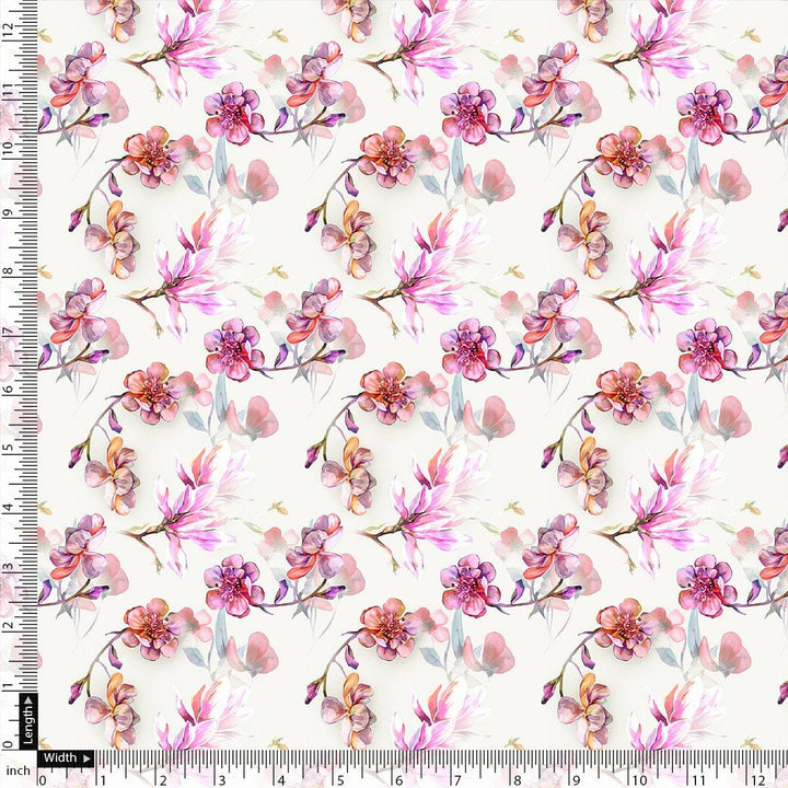Morden Rainbow Chintz Floral Flower Digital Printed Fabric - Silk Crepe - FAB VOGUE Studio®