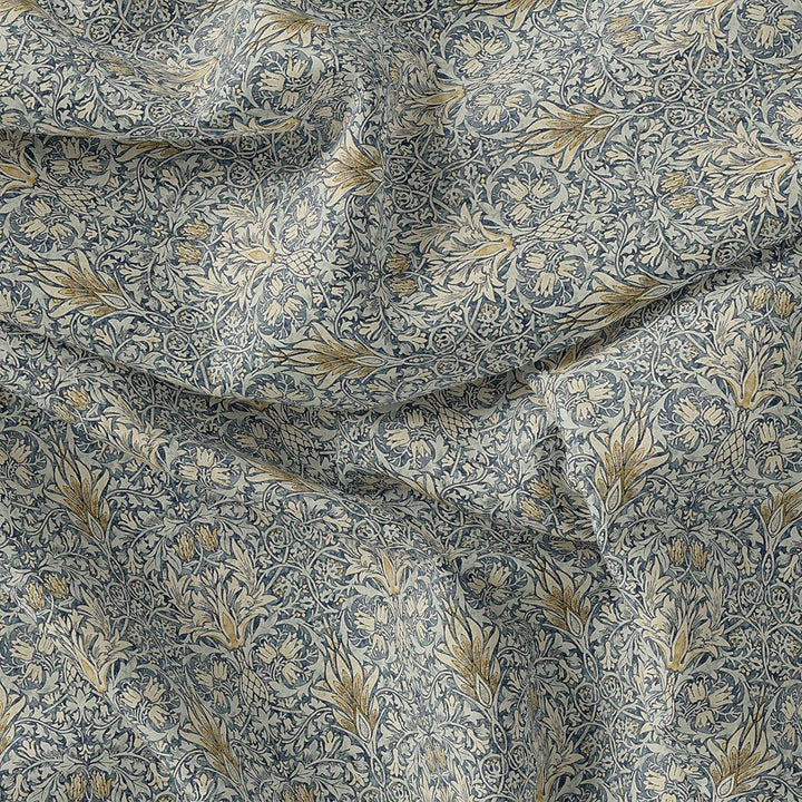 Damask Patterns On Yukon Gold Digital Printed Fabric - Crepe - FAB VOGUE Studio®