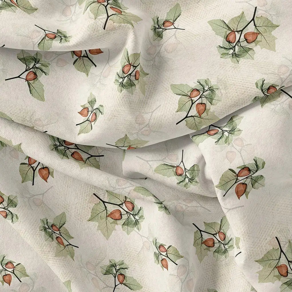 Colico Bunch Green With Orange Seads Digital Printed Fabric - Crepe – cr 0 ta 06264 110 colico bunch green with orange seads digital printed fabric crepe 3