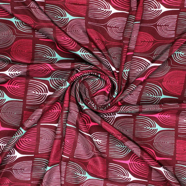 Bold Colourful Mahogany Leaf Digital Printed Fabric - Silk Crepe – cr 0 ta0169 110 bold colourful mahogany leaf digital printed fabric silk crepe 1