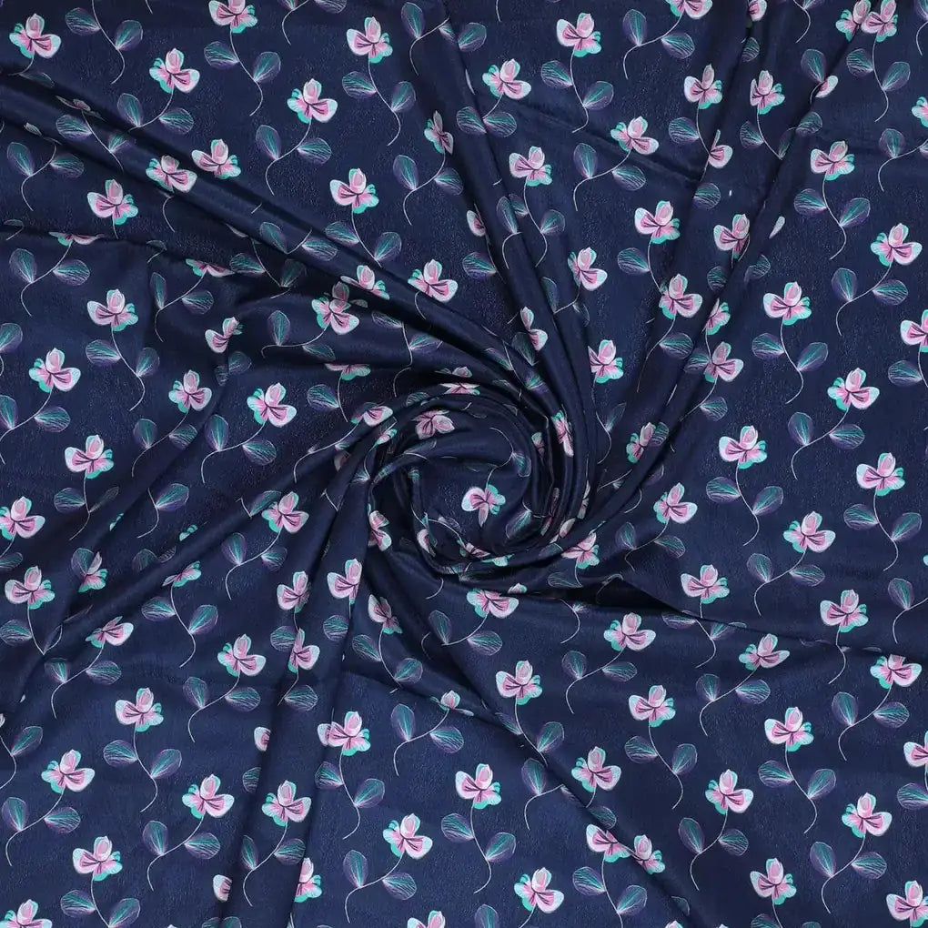 Flowers Floating over Blue Base Digital Printed Fabric – cr 0 ta03001 110 flowers floating over blue base digital printed fabric 1