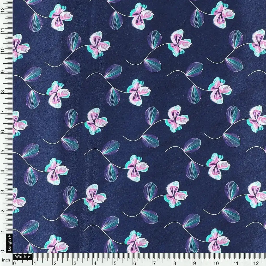 Flowers Floating over Blue Base Digital Printed Fabric – cr 0 ta03001 110 flowers floating over blue base digital printed fabric 4