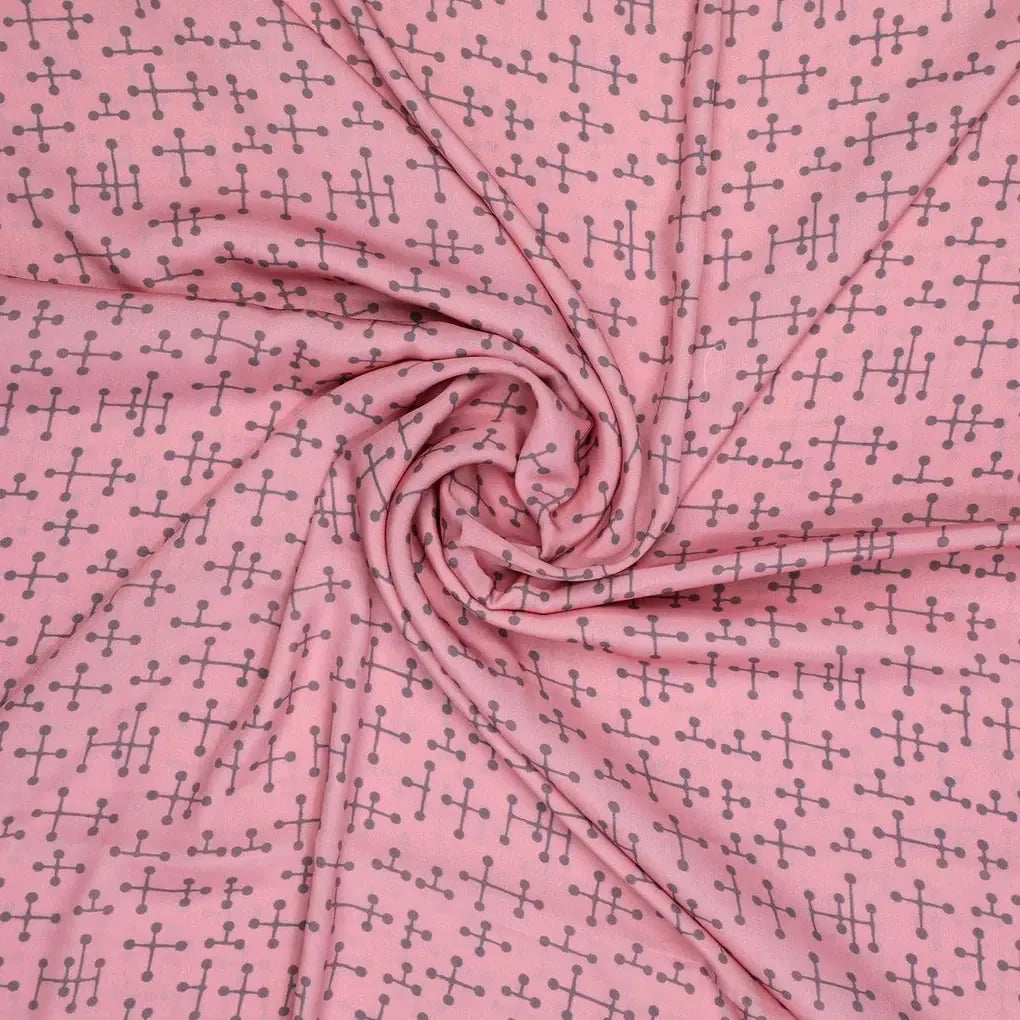 Peach Coloured Logical Abstract Motif Digital Printed Fabric  - Crepe – cr 0 ta05447b 110 peach coloured logical abstract motif digital printed fabric crepe 1