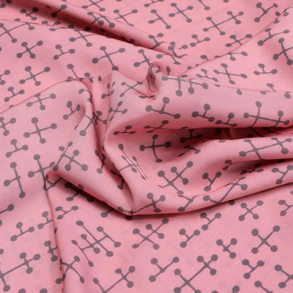 Peach Coloured Logical Abstract Motif Digital Printed Fabric  - Crepe – cr 0 ta05447b 110 peach coloured logical abstract motif digital printed fabric crepe 3