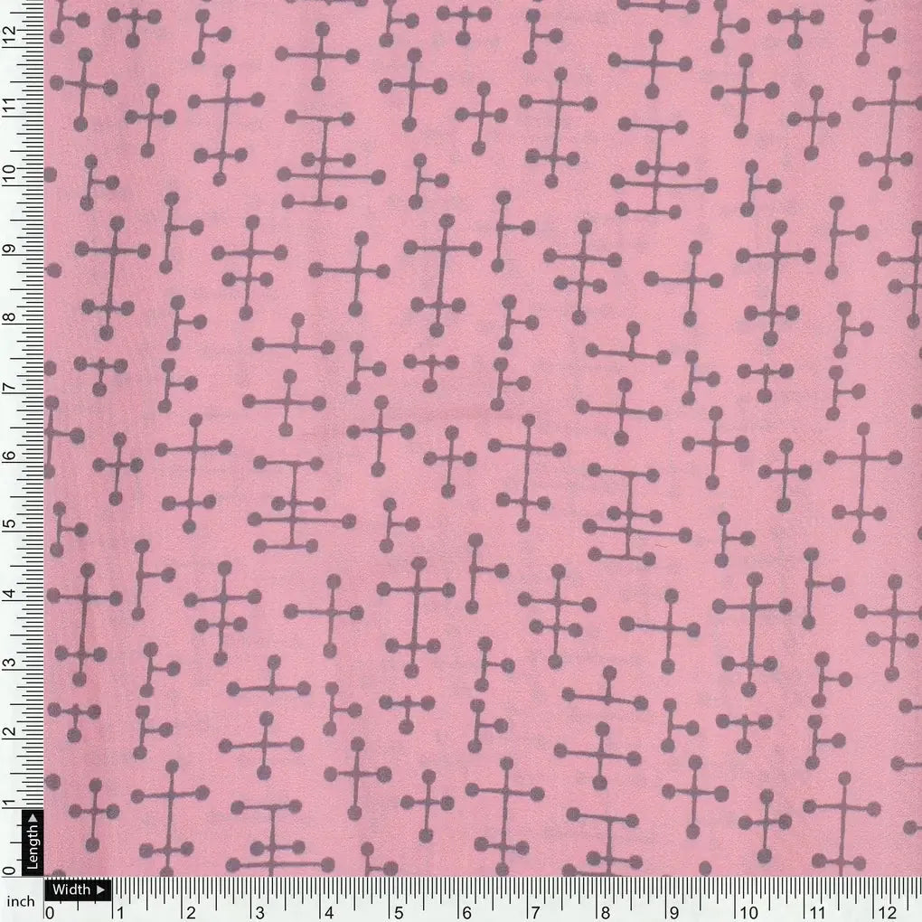 Peach Coloured Logical Abstract Motif Digital Printed Fabric  - Crepe – cr 0 ta05447b 110 peach coloured logical abstract motif digital printed fabric crepe 4