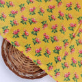Pink Tiny Flower With Yellow Digital Printed Fabric - Crepe – cr 0 ta05637 110 pink tiny flower with yellow digital printed fabric crepe 2
