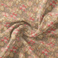Decorative Leaves With Chiku Brown Digital Printed Fabric - Crepe – cr 0 ta05682 110 decorative leaves with chiku brown digital printed fabric crepe 1