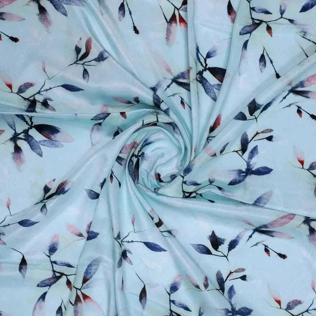 Bluish Thin And Light Leaves Digital Printed Fabric - Crepe – cr 0 ta05861p2 110 bluish thin and light leaves digital printed fabric crepe 1