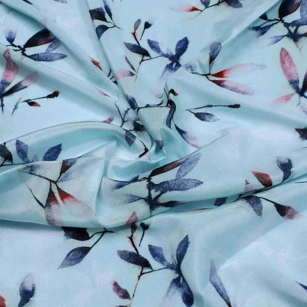 Bluish Thin And Light Leaves Digital Printed Fabric - Crepe – cr 0 ta05861p2 110 bluish thin and light leaves digital printed fabric crepe 3