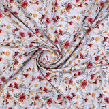 Daisy Branch Of White Flower Digital Printed Fabric - Silk Crepe – cr 0 ta06071 110 daisy branch of white flower digital printed fabric silk crepe 1