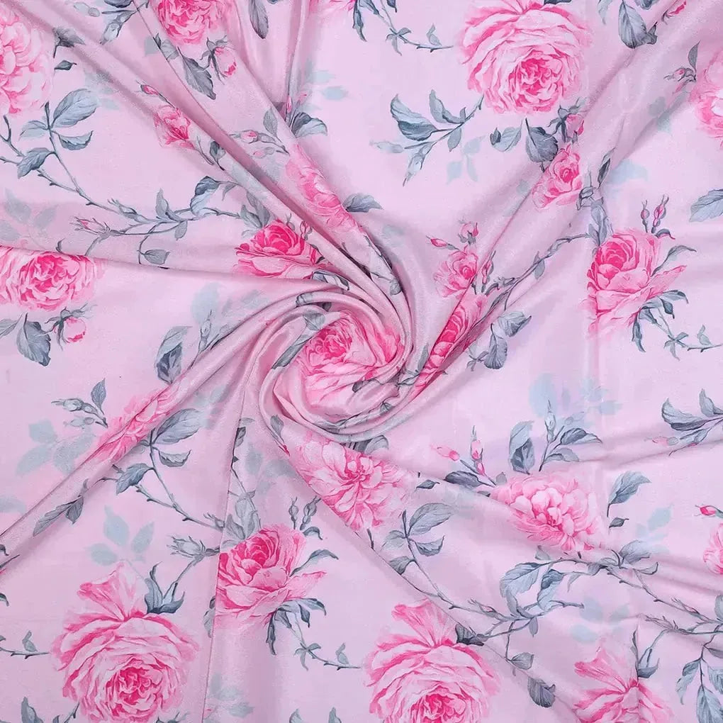 Pink Rose Allover Digital Printed Fabric - Crepe – cr 0 ta06118p2 110 pink rose allover digital printed fabric crepe 1