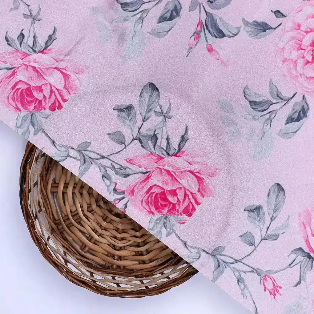 Pink Rose Allover Digital Printed Fabric - Crepe – cr 0 ta06118p2 110 pink rose allover digital printed fabric crepe 2