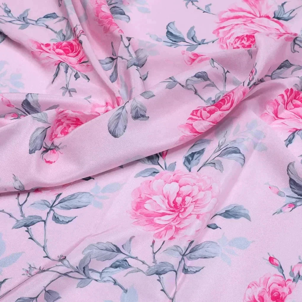 Pink Rose Allover Digital Printed Fabric - Crepe – cr 0 ta06118p2 110 pink rose allover digital printed fabric crepe 3