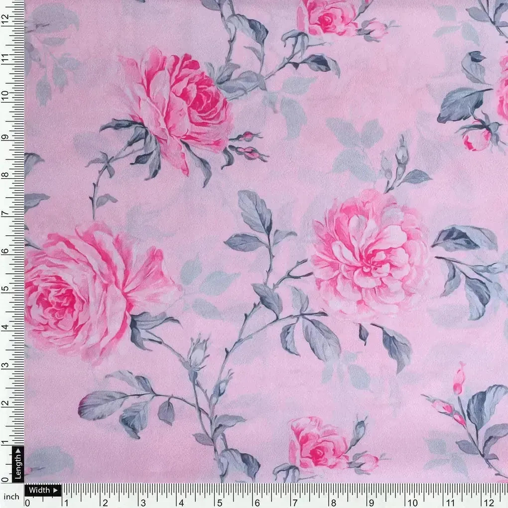 Pink Rose Allover Digital Printed Fabric - Crepe – cr 0 ta06118p2 110 pink rose allover digital printed fabric crepe 4