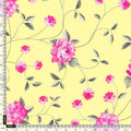Pink Flower On Lemon Yellow Digital Printed Fabric  - Crepe – cr 0 ta06121 110 pink flower on lemon yellow digital printed fabric crepe 4