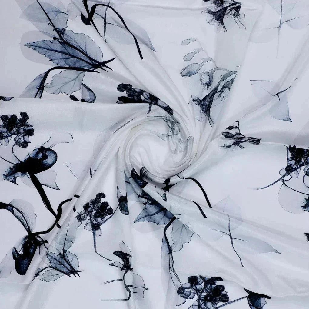 Black Floating Flowers Digital Printed Fabric - Crepe – cr 0 ta06256 110 black floating flowers digital printed fabric crepe 1