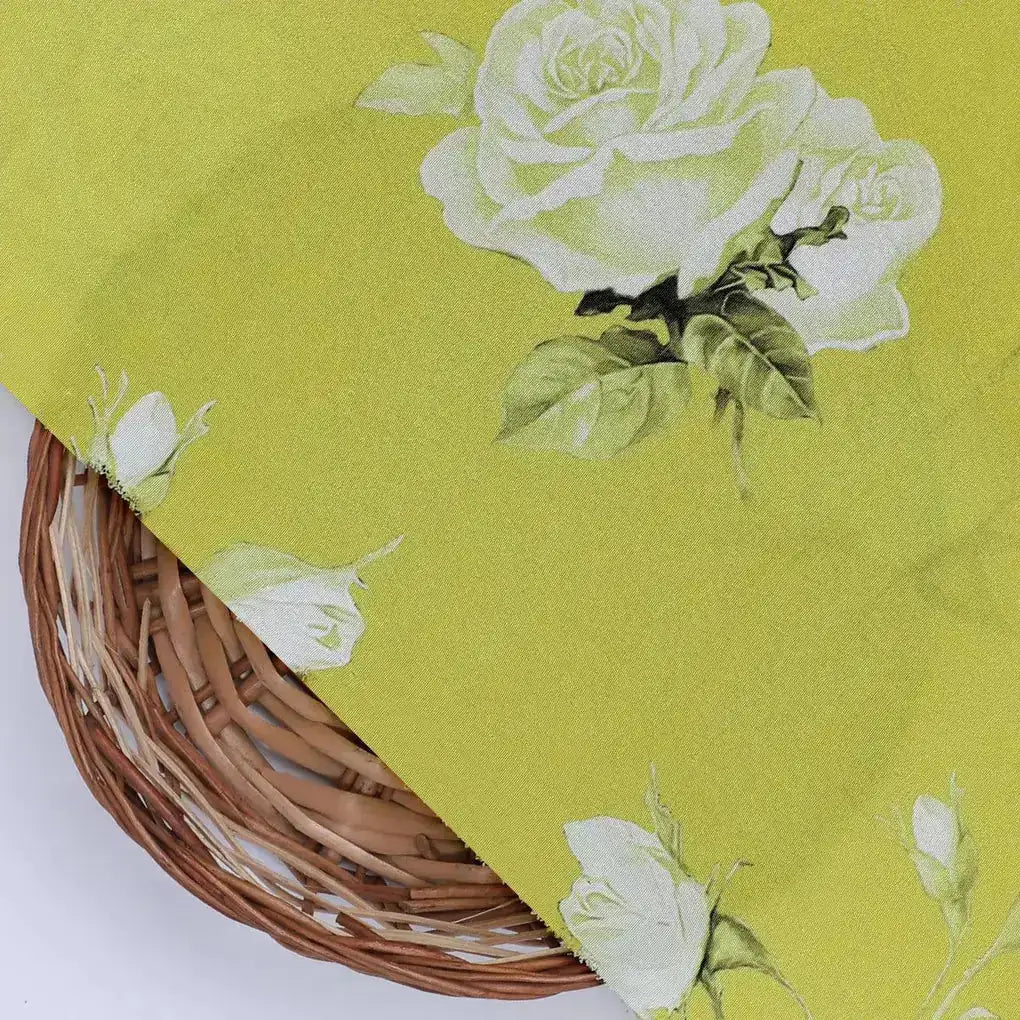 Lemon Yellow Flower Allover Digital Printed Fabric - Crepe – cr 0 ta06831p8 110 lemon yellow flower allover digital printed fabric crepe 2