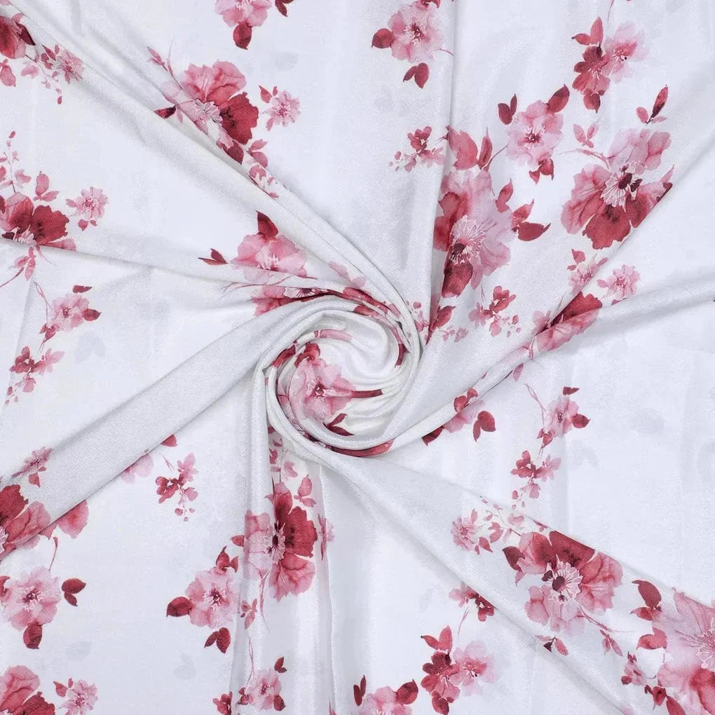 Maroon Flower Bunch Digital Printed Fabric - Crepe – cr 0 ta06839p3 110 maroon flower bunch digital printed fabric crepe 1