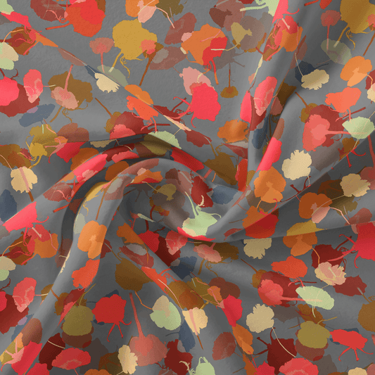Watercolour Spotted Random Multicolour Flower Digital Printed Fabric - Silk Crepe - FAB VOGUE Studio®