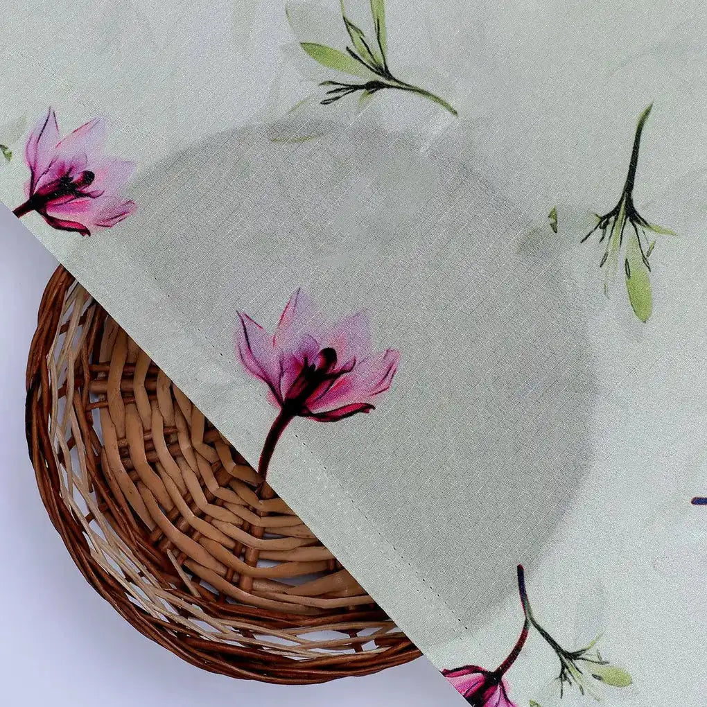 Pink Red Floating Flower On Lemon Yellow Digital Printed Fabric  - Crepe – cr 0 ta06994p2 110 pink red floating flower on lemon yellow digital printed fabric crepe 2