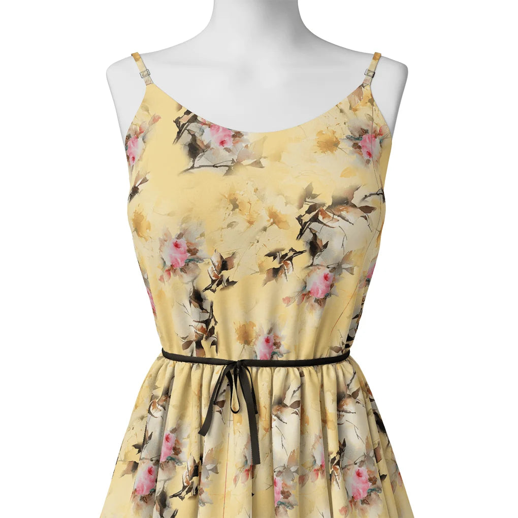 Coolest Watercolour Paper Art Of Flower Digital Printed Fabric - Silk Crepe – cr 0 ta07091p5 110 coolest watercolour paper art of flower digital printed fabric silk crepe 2