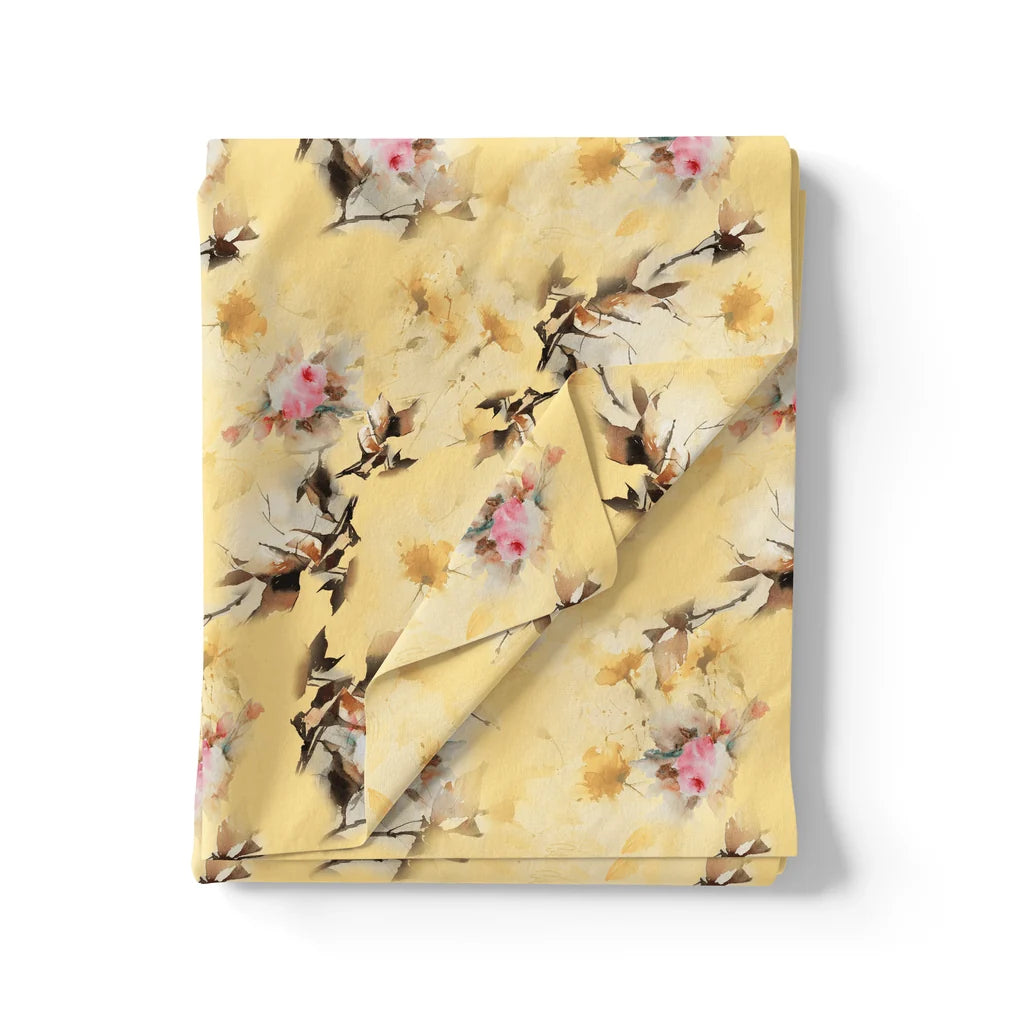 Coolest Watercolour Paper Art Of Flower Digital Printed Fabric - Silk Crepe – cr 0 ta07091p5 110 coolest watercolour paper art of flower digital printed fabric silk crepe 3