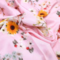 Decorative Multicolour Sunflower Digital Printed Fabric - Silk Crepe – cr 0 ta07140 110 decorative multicolour sunflower digital printed fabric silk crepe 3