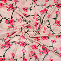 Cherry Red Flower With Branch Digital Printed Fabric  - Crepe – cr 0 ta07197p2 110 cherry red flower with branch digital printed fabric crepe 1