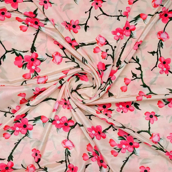 Cherry Red Flower With Branch Digital Printed Fabric  - Crepe – cr 0 ta07197p2 110 cherry red flower with branch digital printed fabric crepe 1