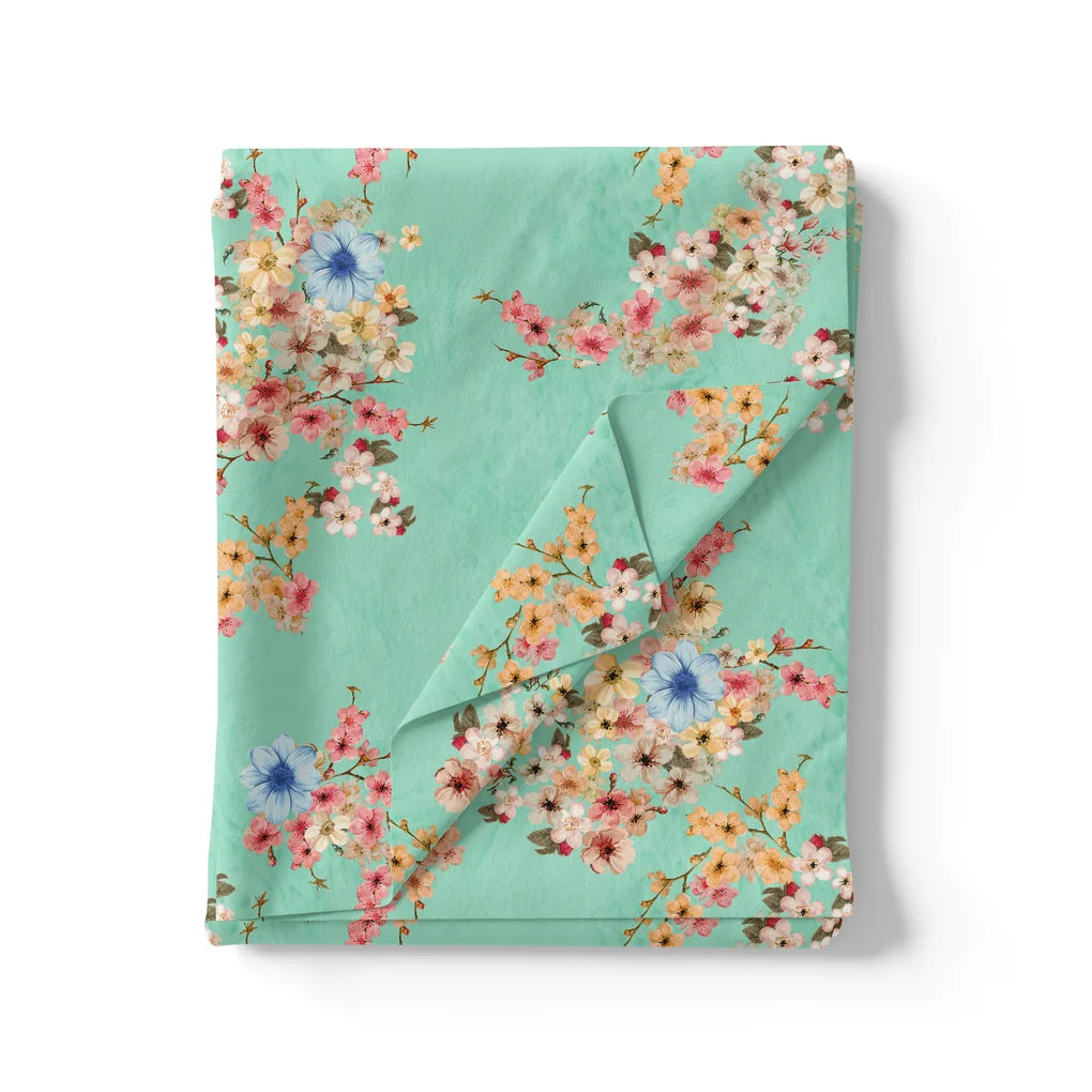 Lovely Geranium Flower Digital Printed Fabric - Silk Crepe – cr 0 ta07214p5 110 lovely geranium flower digital printed fabric silk crepe 3