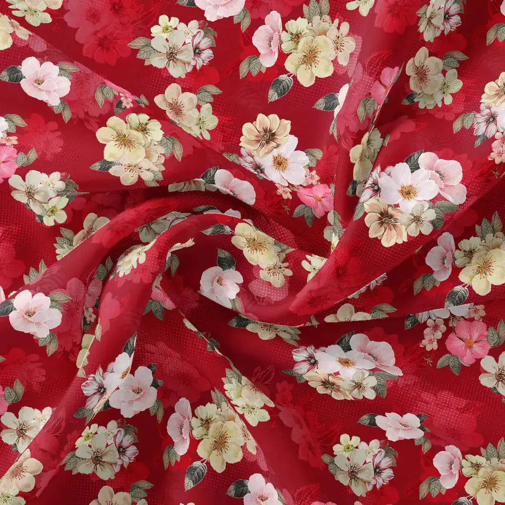Big Narcissus Multi Colour Flower Digital Printed Fabric - Silk Crepe – cr 0 ta07418p9 110 big narcissus multi colour flower digital printed fabric silk crepe 1