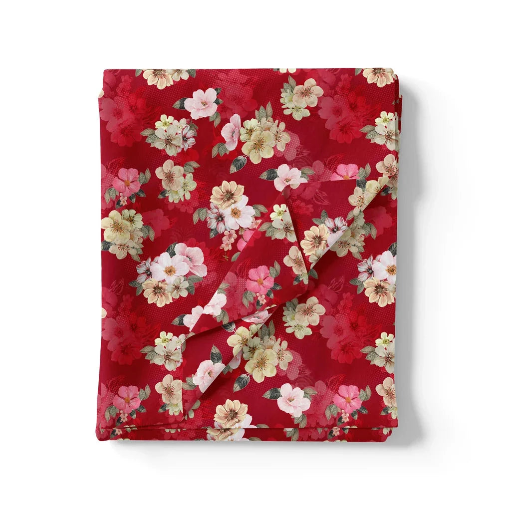 Big Narcissus Multi Colour Flower Digital Printed Fabric - Silk Crepe – cr 0 ta07418p9 110 big narcissus multi colour flower digital printed fabric silk crepe 3