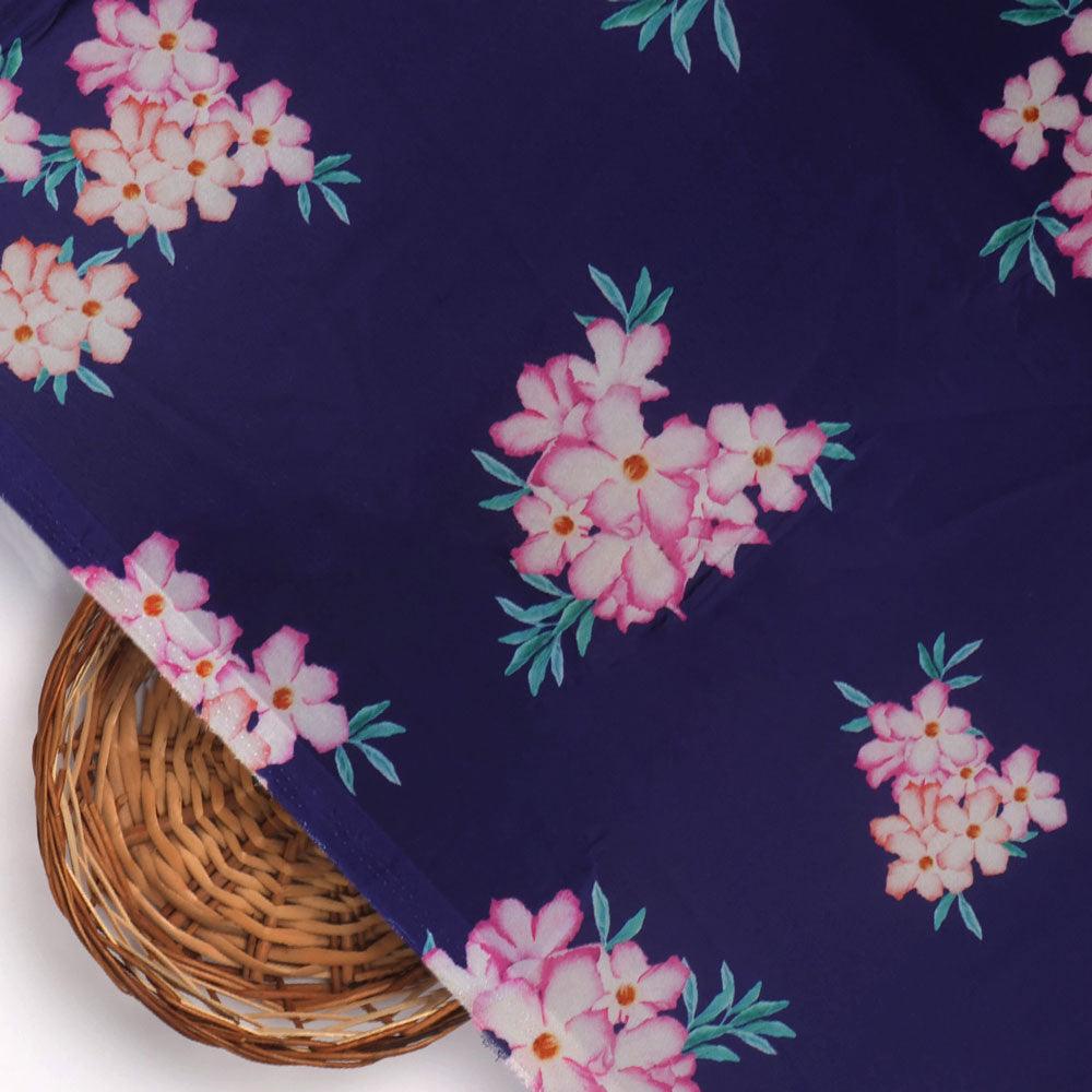 Violet Flower Bunch Digital Printed Fabric - Crepe – cr 0 ta07525 110 violet flower bunch digital printed fabric crepe 2