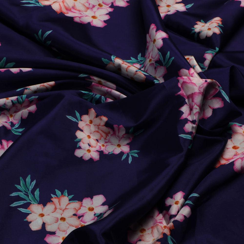 Violet Flower Bunch Digital Printed Fabric - Crepe – cr 0 ta07525 110 violet flower bunch digital printed fabric crepe 3