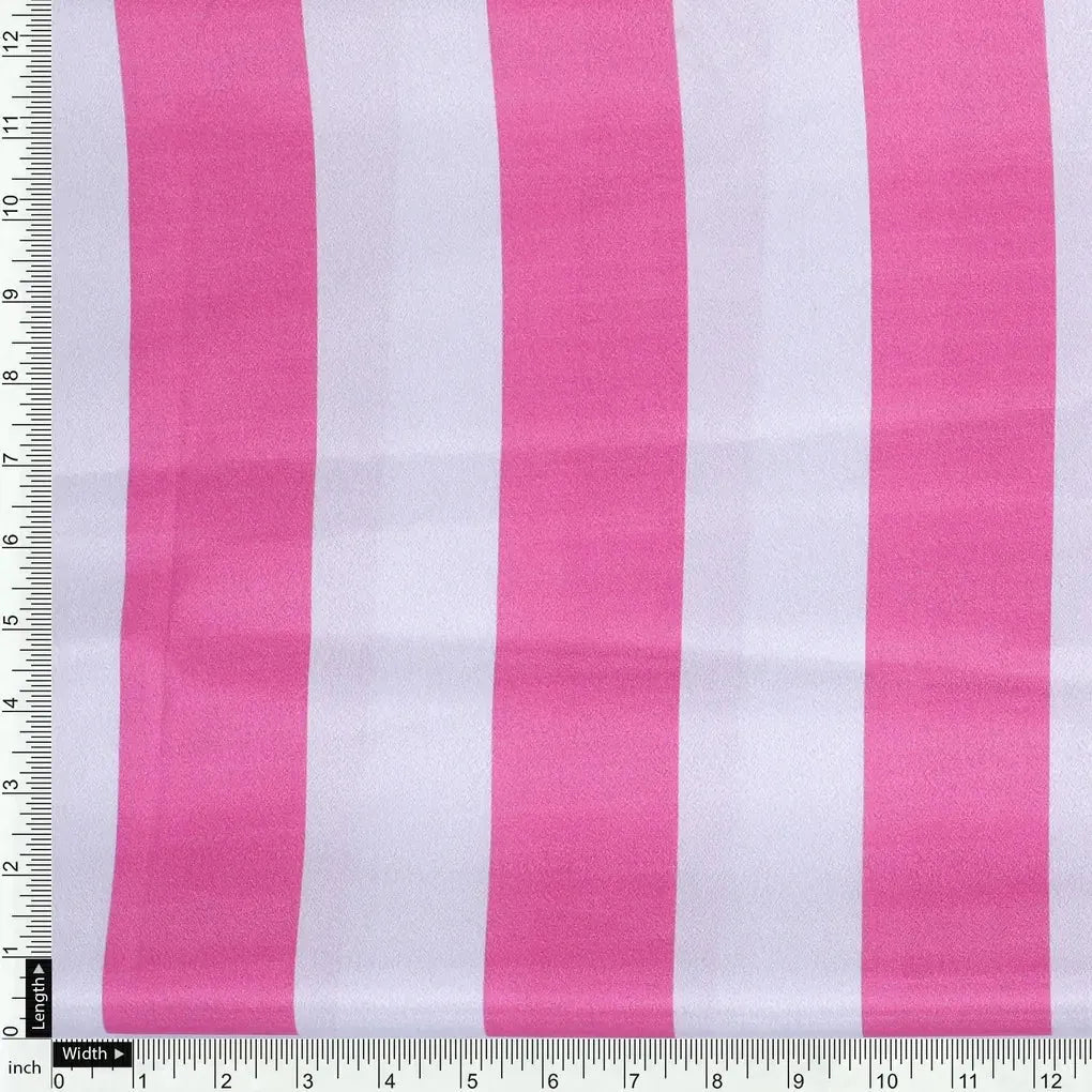 Peach And Pink Stripes Digital Printed Fabric  - Crepe – cr 0 ta07536 110 peach and pink stripes digital printed fabric crepe 4