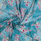 Periwinkle Floral Spring Flower Digital Printed Fabric - Silk Crepe – cr 0 ta07570p4 110 periwinkle floral spring flower digital printed fabric silk crepe 1