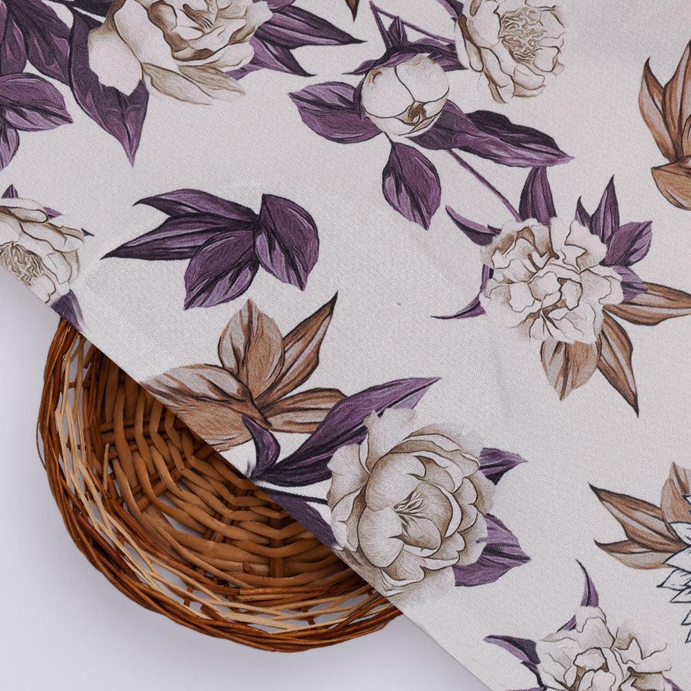Vintage Look Flower Digital Printed Fabric - Crepe - FAB VOGUE Studio®