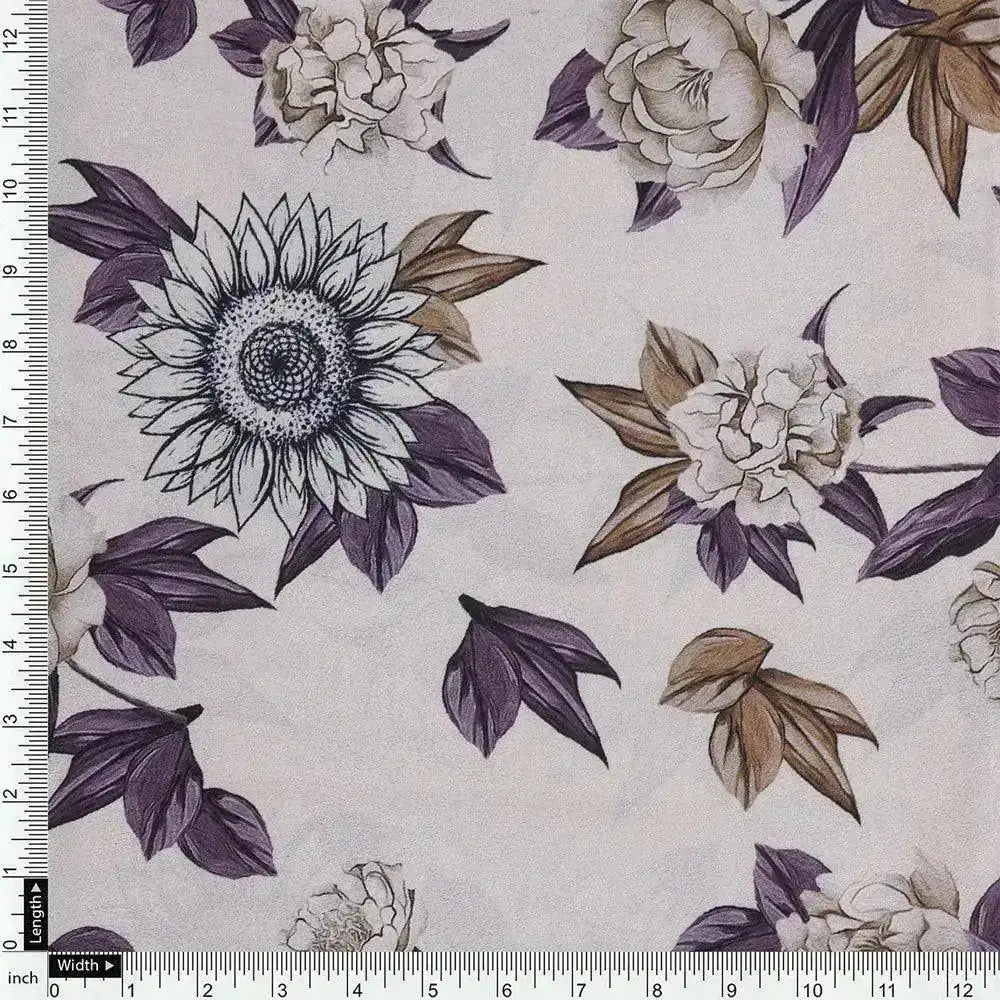 Vintage Look Flower Digital Printed Fabric - Crepe – cr 0 ta07596 110 vintage look flower digital printed fabric crepe 4