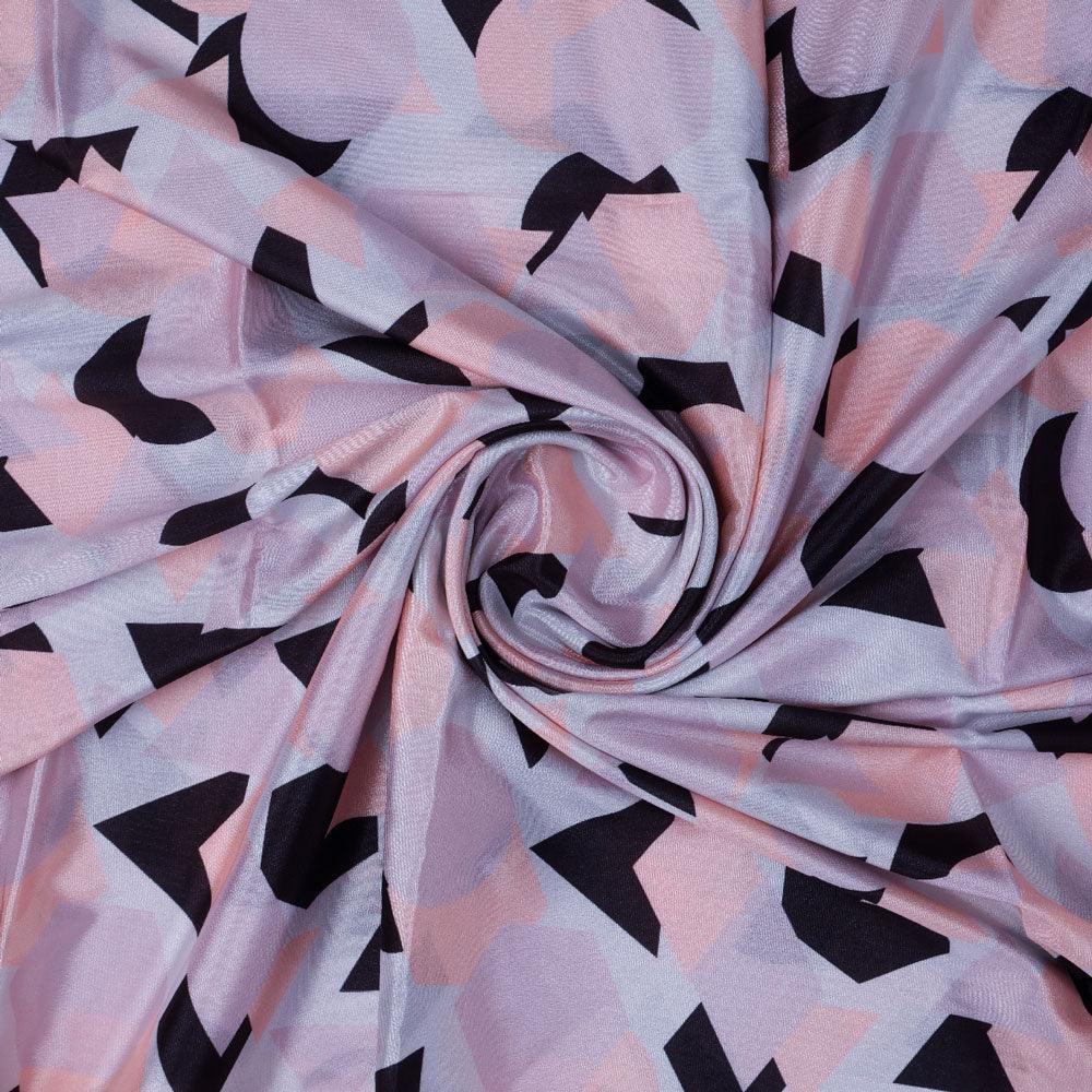 Colourful Geometric Shape Digital Printed Fabric - Silk Crepe - FAB VOGUE Studio®